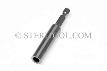 #11301 - Magnetic Stainless Steel Bit Holder. 1/4dr, 1/4-dr, 1/4 dr, bit holder, magnetic, stainless steel